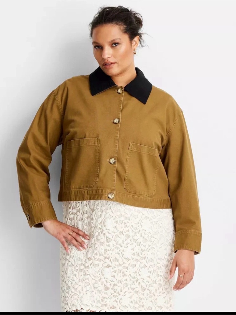 Women Cropped Chore Jacket - Future Collective